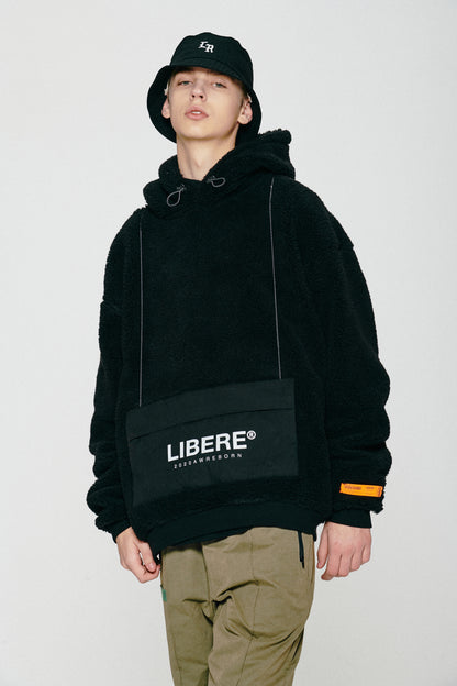 POCKET SHERPA HOOD JACKET / BLACK