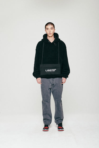 POCKET SHERPA HOOD JACKET / BLACK