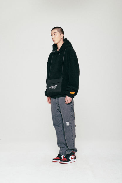 POCKET SHERPA HOOD JACKET / BLACK