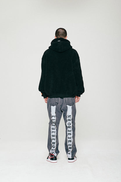 POCKET SHERPA HOOD JACKET / BLACK