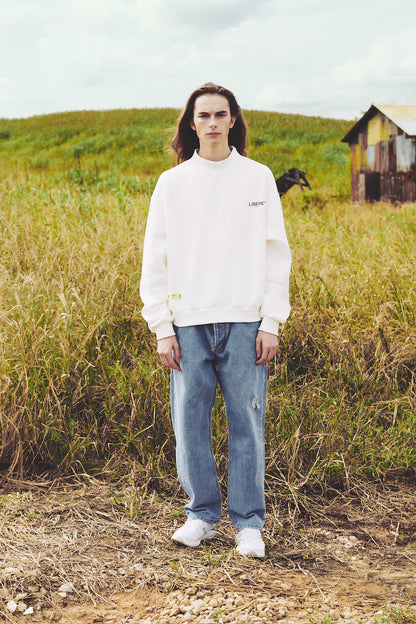 MOCKNECK SWEATSHIRTS / NATURAL WHITE