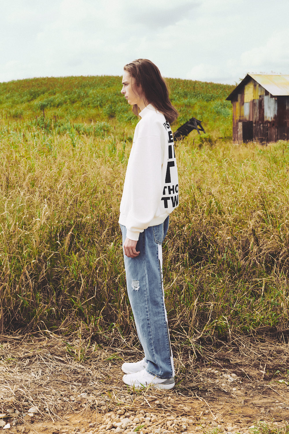 MOCKNECK SWEATSHIRTS / NATURAL WHITE