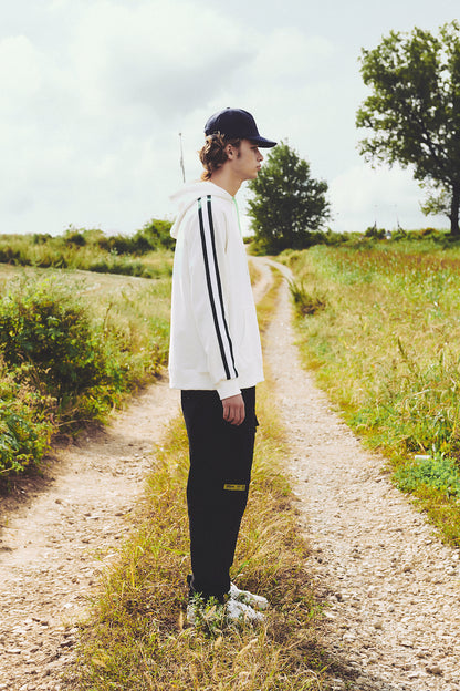 TAPE GYM SWEAT HOODIE / WHITE