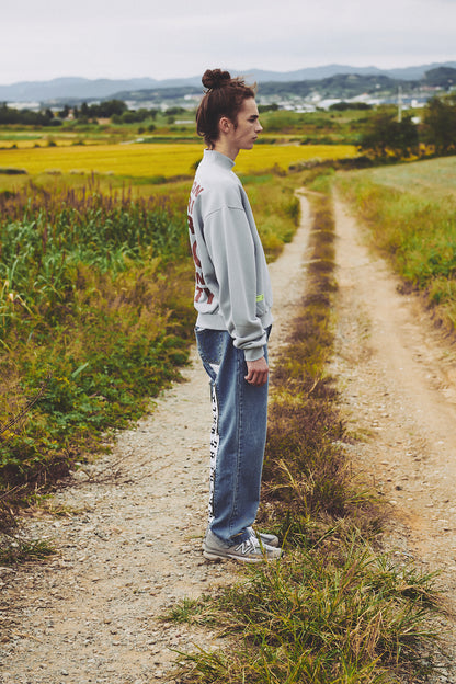 MOCKNECK SWEATSHIRTS / LIGHT BLUE