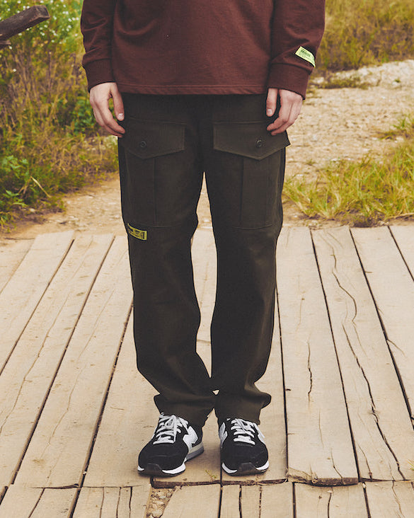 WIDE WORK PANTS / OLIVE