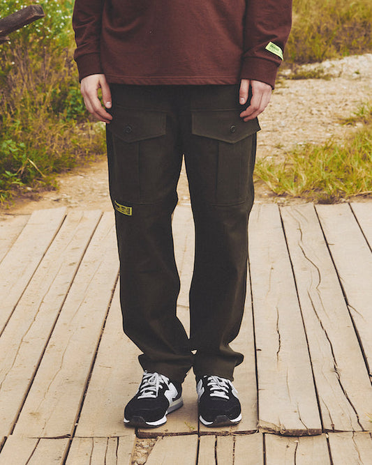 WIDE WORK PANTS / OLIVE