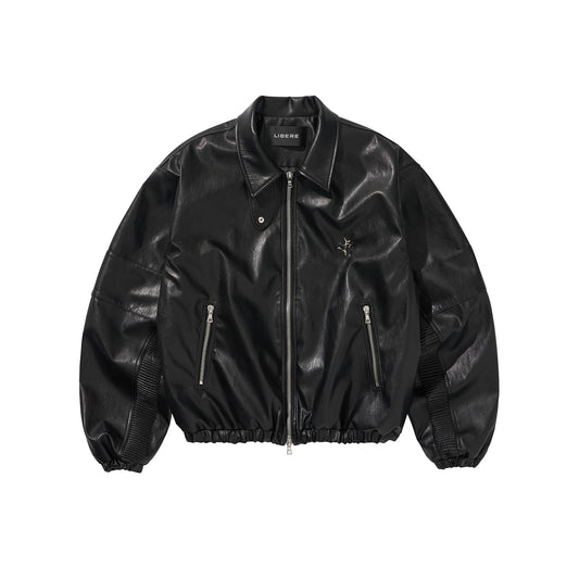 LEATHER JACKET/BLACK