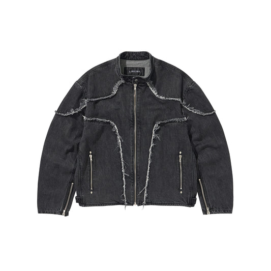 DENIM BIKER JACKET / BLACK