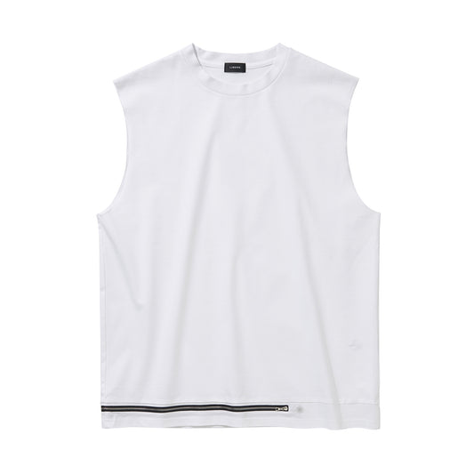 ZIP SLEEVELESS TOP / WHITE