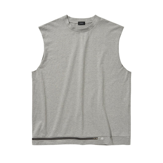 ZIP SLEEVELESS TOP / GRAY