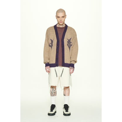 LOGO MOHAIR CARDIGAN / BEIGE