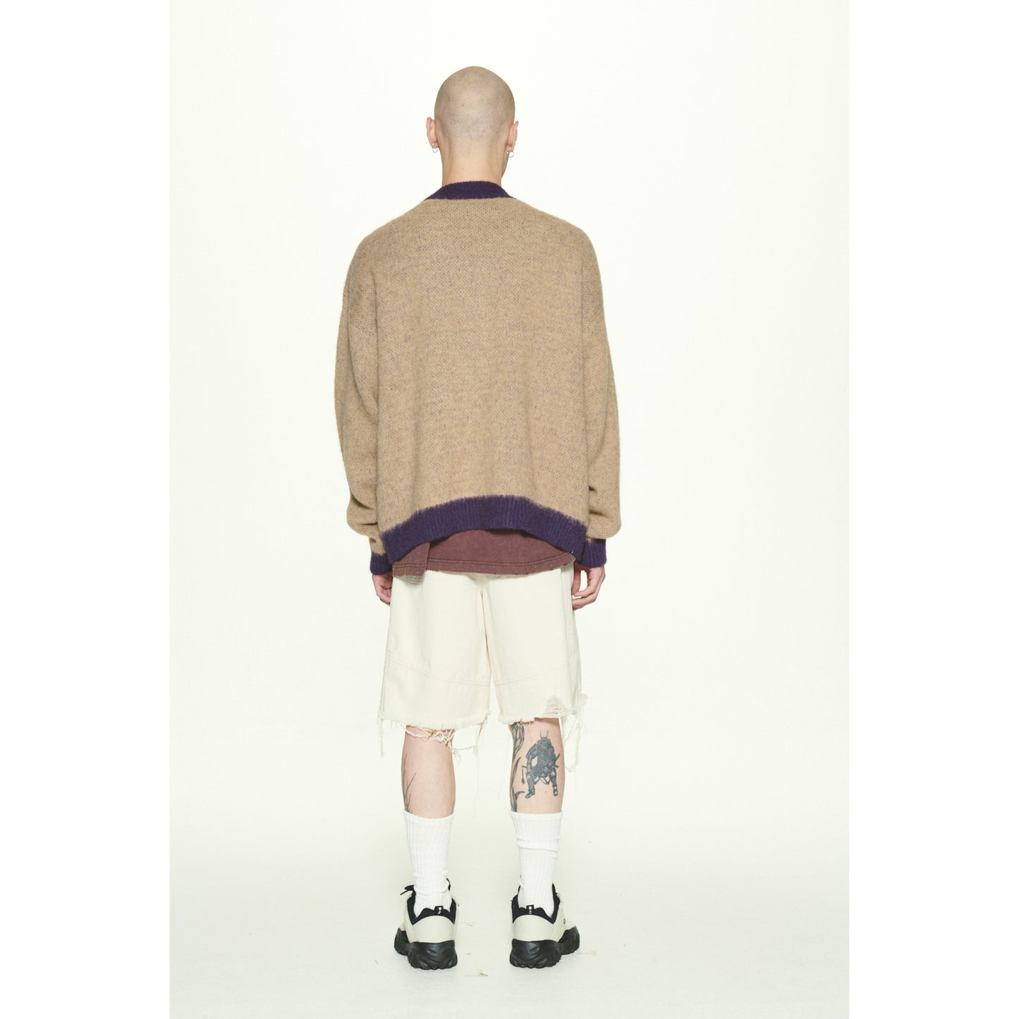LOGO MOHAIR CARDIGAN / BEIGE