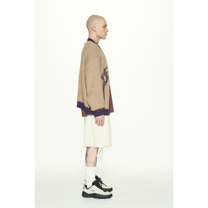 LOGO MOHAIR CARDIGAN / BEIGE