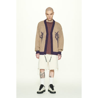 LOGO MOHAIR CARDIGAN / BEIGE