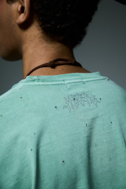 FRINGE LONG SLEEVE T-SHIRTS / GREEN