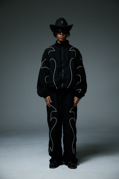 WESTERN FLAME TRACK JACKET / BLACK