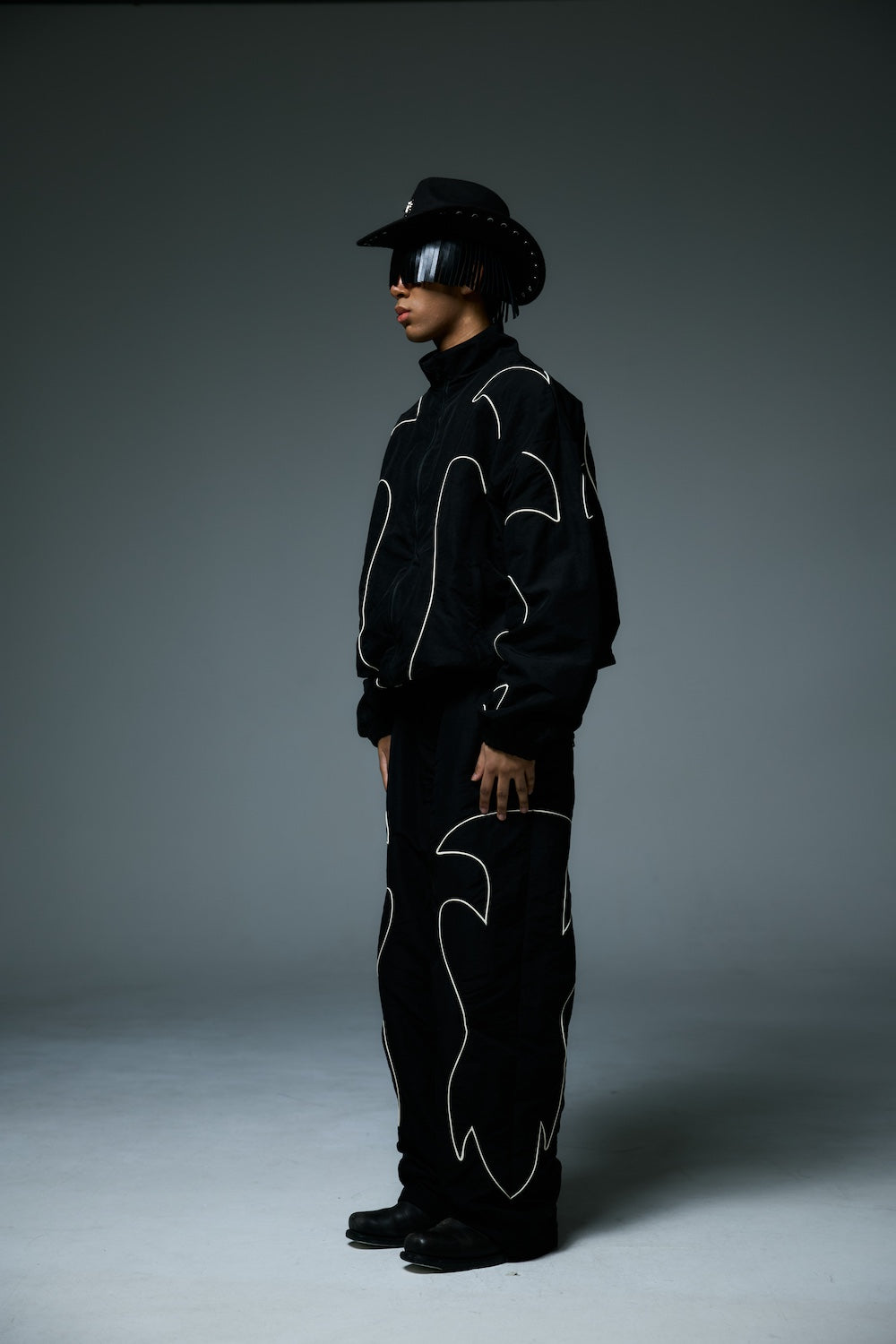 WESTERN FLAME TRACK JACKET / BLACK