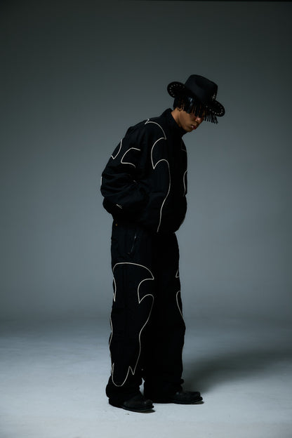 WESTERN FLAME TRACK PANTS / BLACK