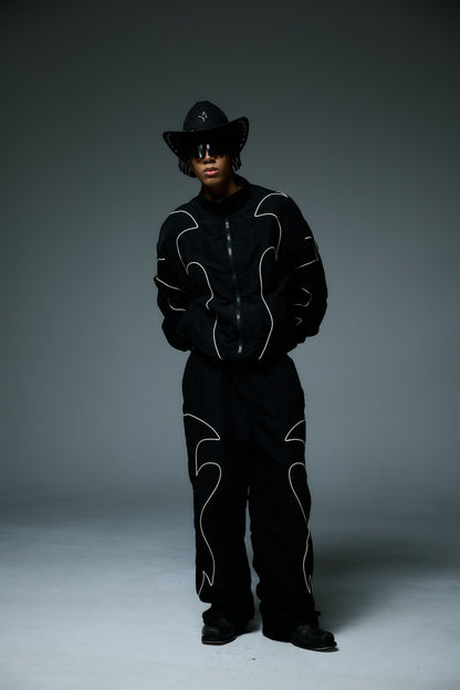 WESTERN FLAME TRACK JACKET / BLACK
