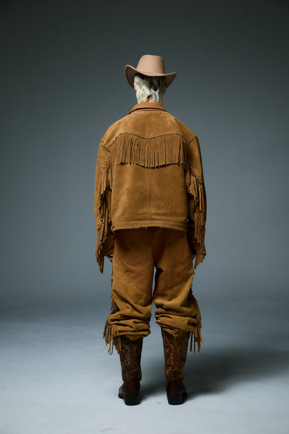 WESTERN LEATHER WORK JACKET / BROWN