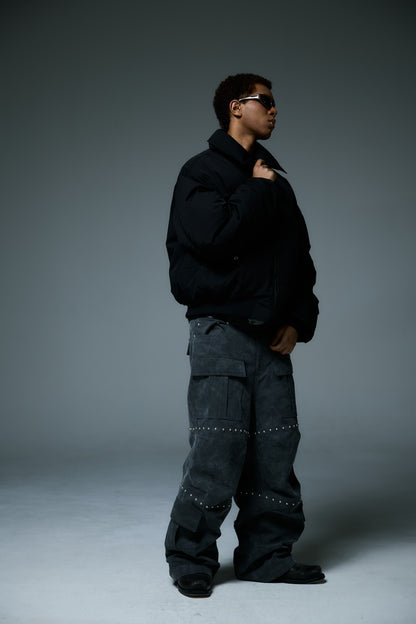 WIDE CARGO PANTS / BLACK