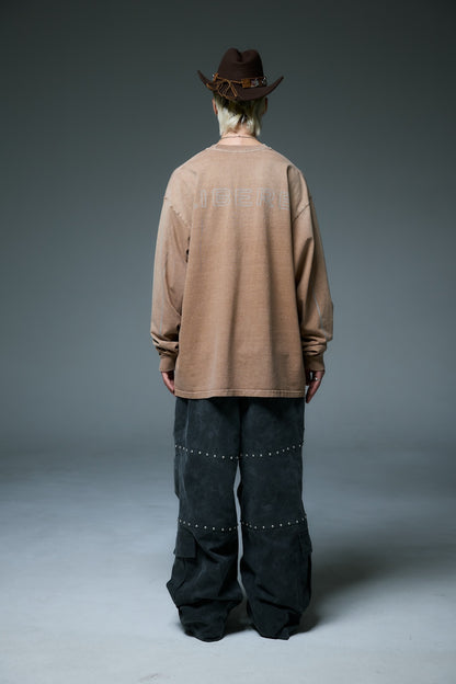REFLECT LOGO LONG SLEEVE T-SHIRTS / BROWN