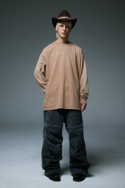 REFLECT LOGO LONG SLEEVE T-SHIRTS / BROWN