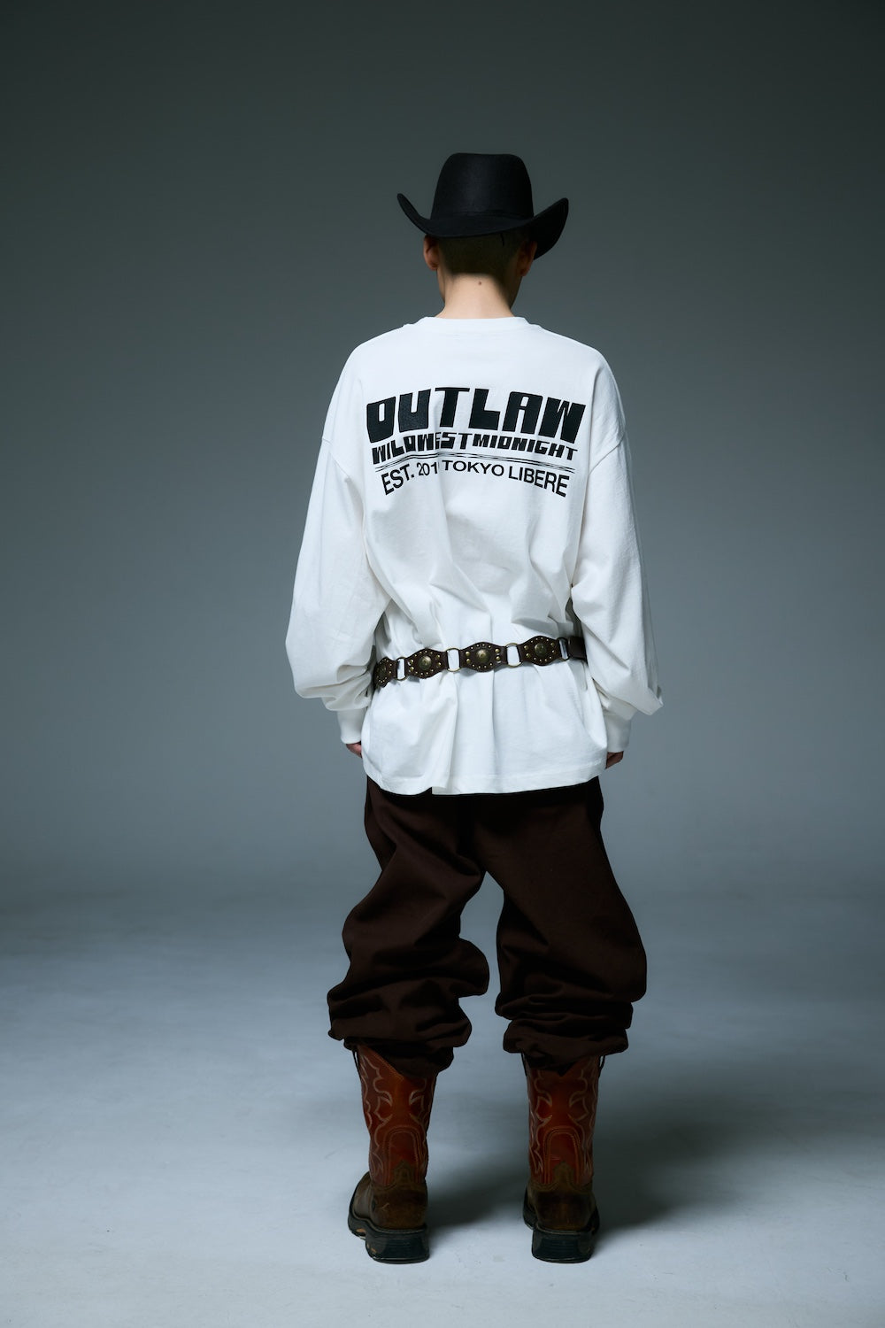 MIDNIGHT BISON LONG SLEEVE T-SHIRTS / WHITE