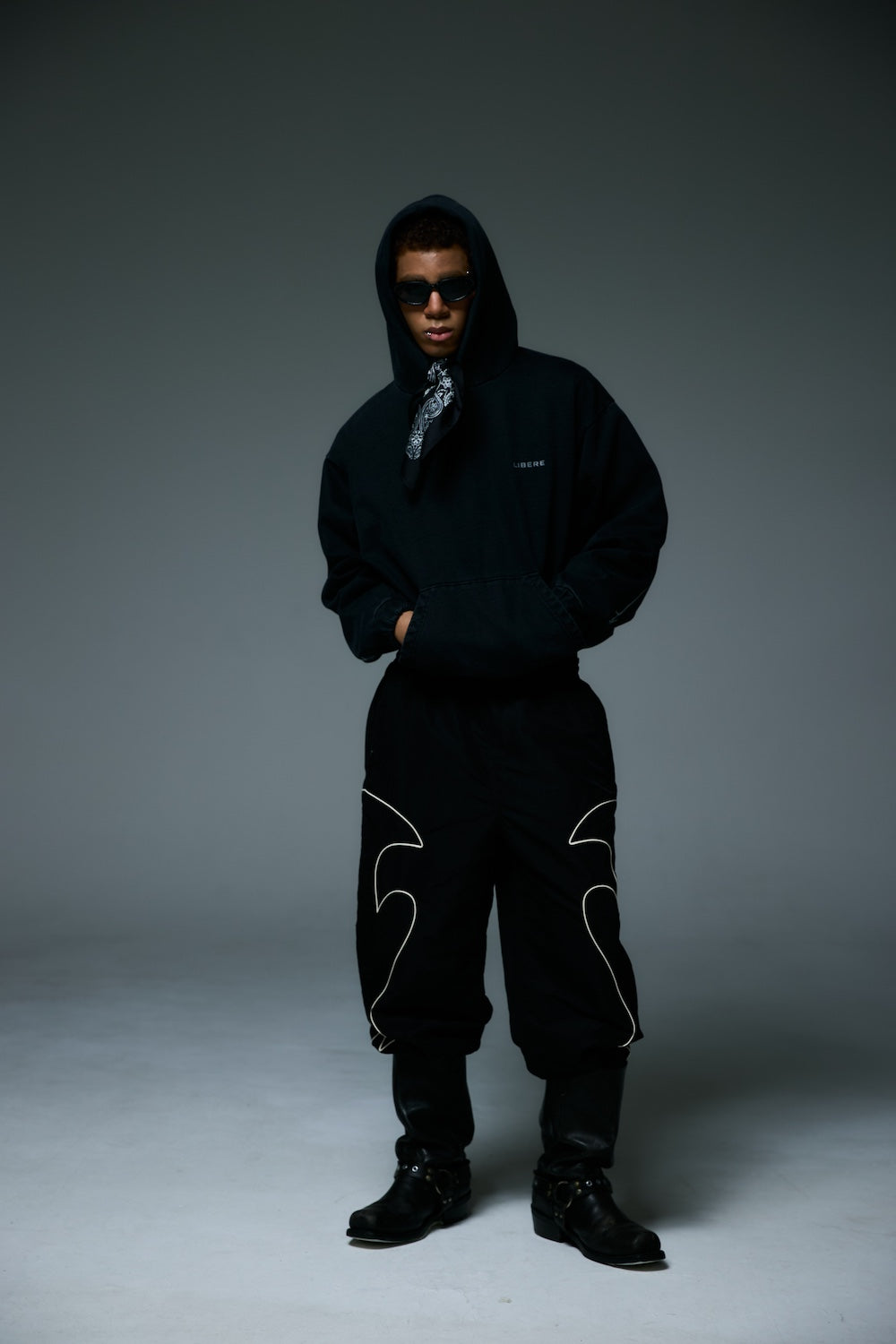 WESTERN FLAME TRACK PANTS / BLACK