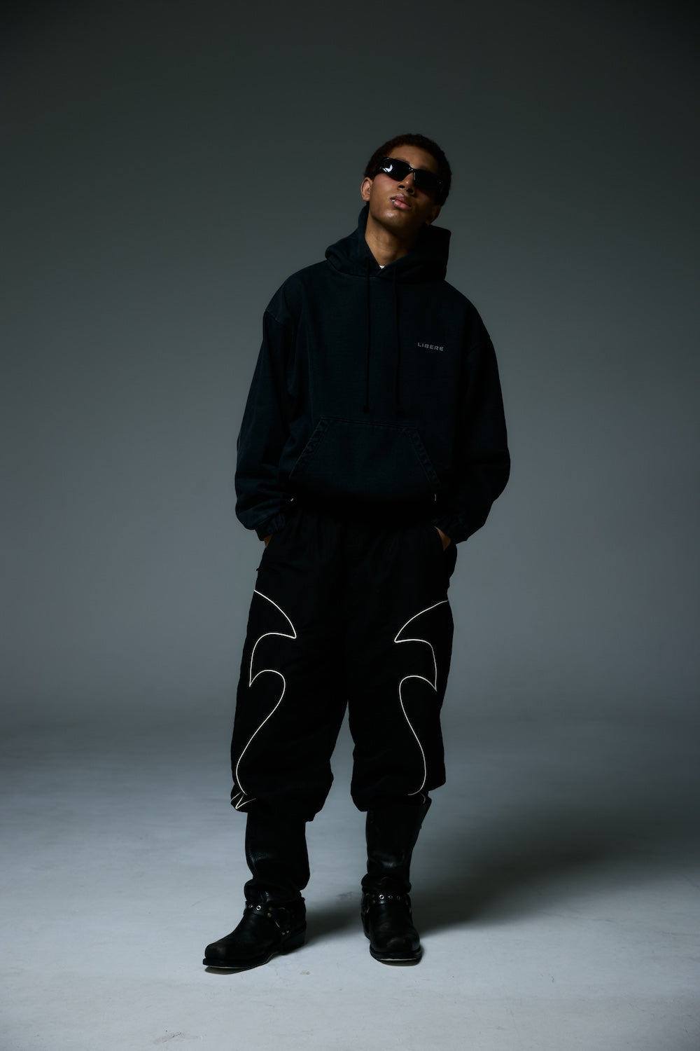 WESTERN FLAME TRACK PANTS / BLACK