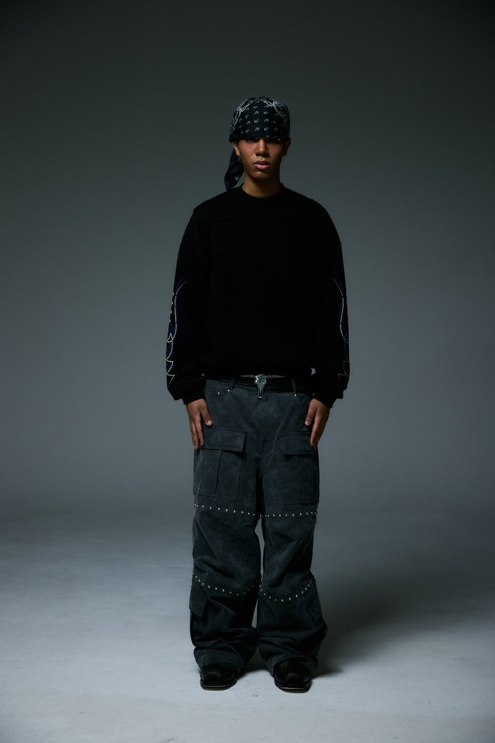 WESTERN FLAME CREWNECK SWEAT / BLACK