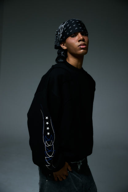WESTERN FLAME CREWNECK SWEAT / BLACK