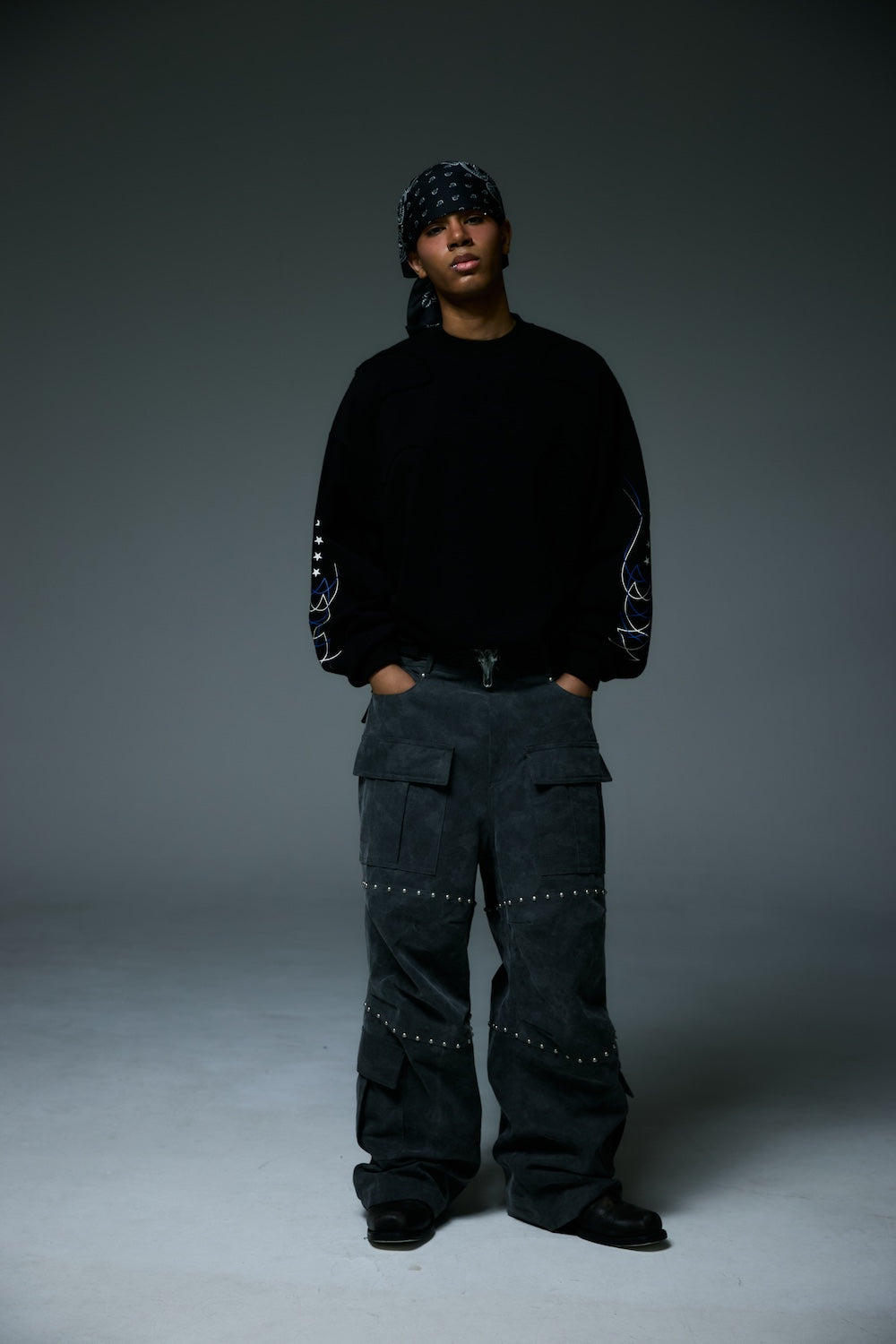 WESTERN FLAME CREWNECK SWEAT / BLACK