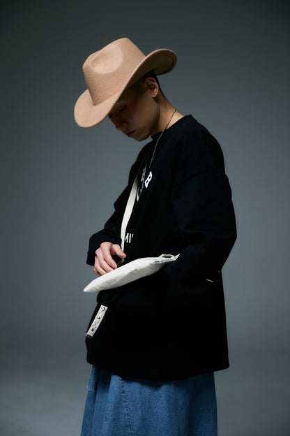 BISON BULL LONG SLEEVE T-SHIRTS / BLACK