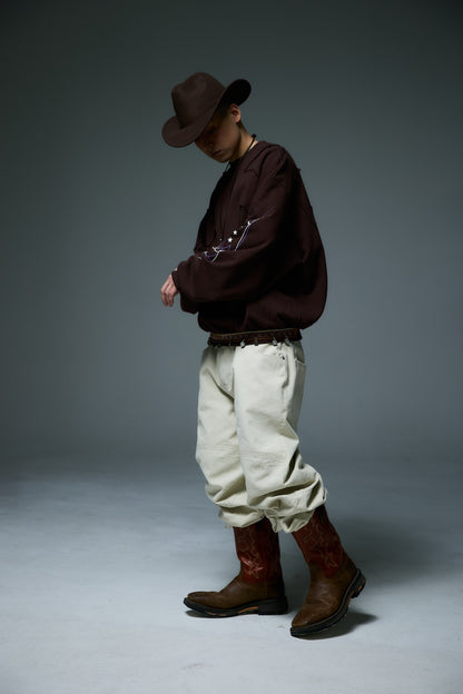 WESTERN FLAME CREWNECK SWEAT / BROWN
