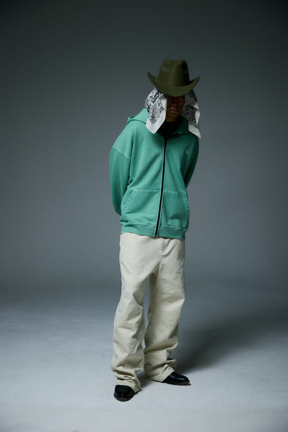 MIDNIGHT ZIP-UP HOOD / GREEN
