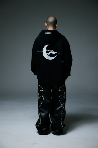 MIDNIGHT ZIP-UP HOOD / BLACK