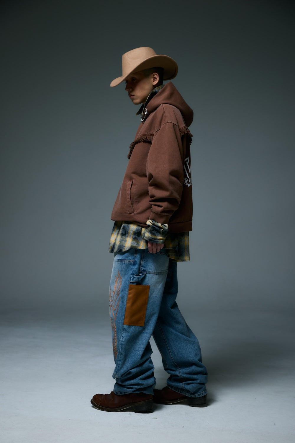 WESTERN FRINGE HOODIE /  BROWN