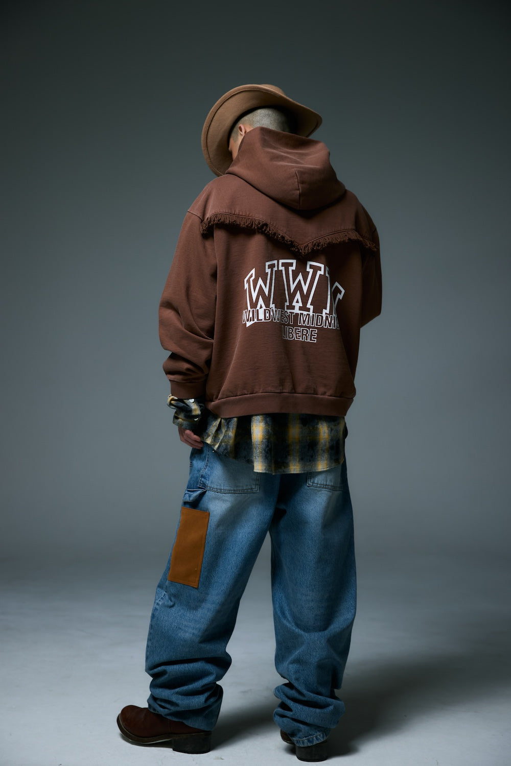WESTERN DOUBLE KNEE DENIM PANTS / BLUE