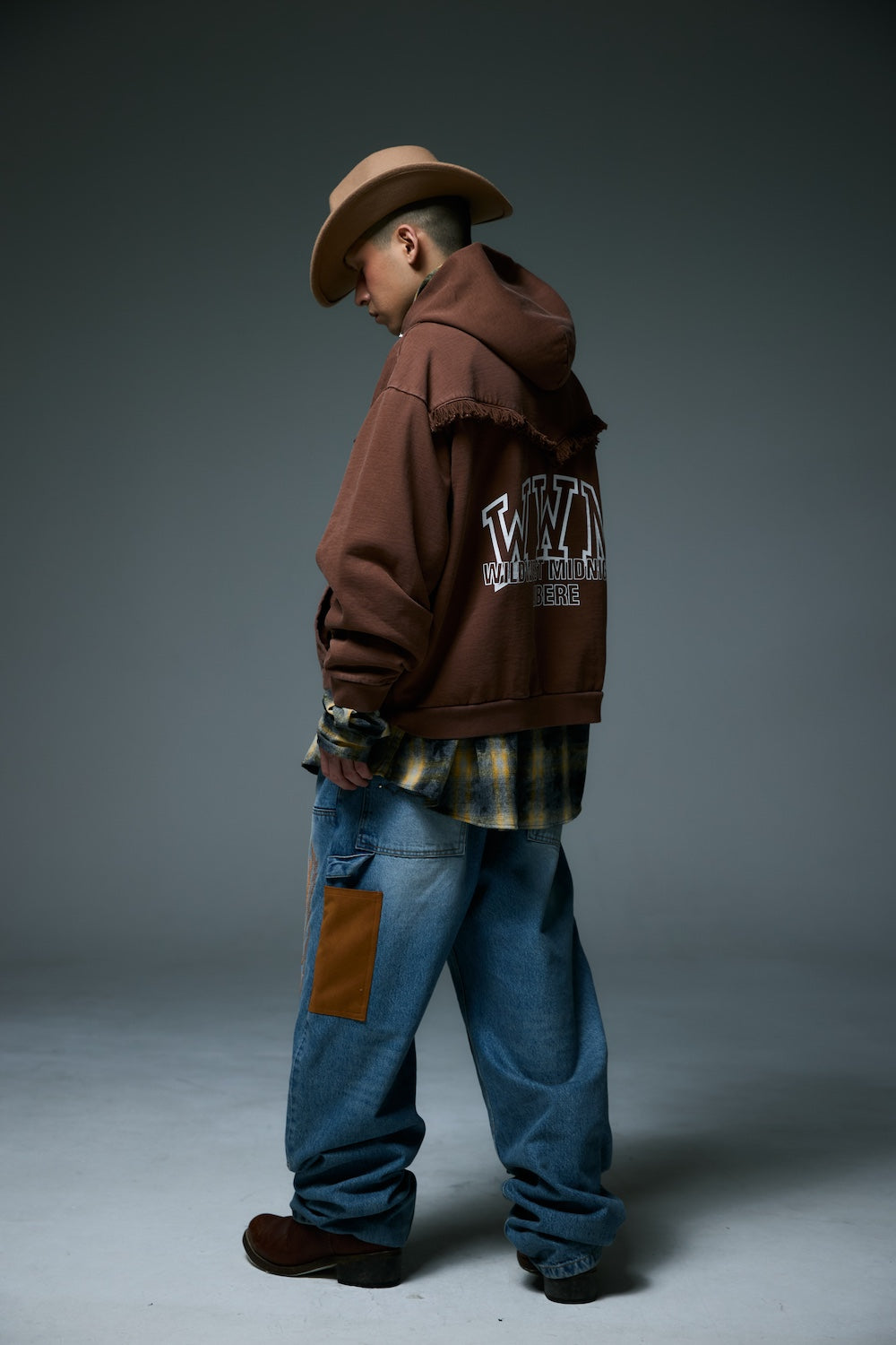 WESTERN FRINGE HOODIE /  BROWN