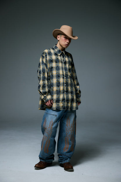 WESTERN OMBRE SHIRTS / YELLOW