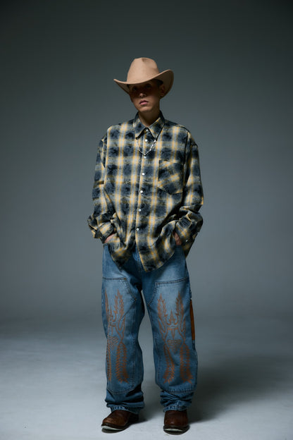 WESTERN OMBRE SHIRTS / YELLOW