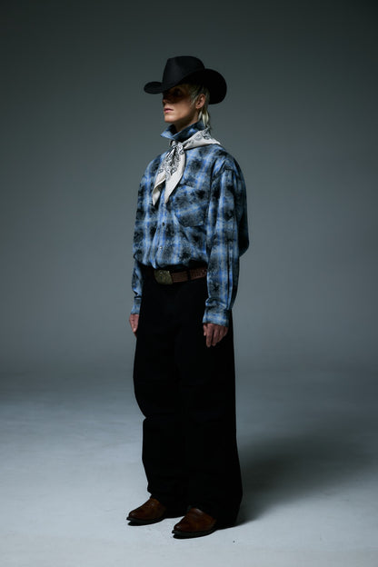 WESTERN OMBRE SHIRTS / NAVY