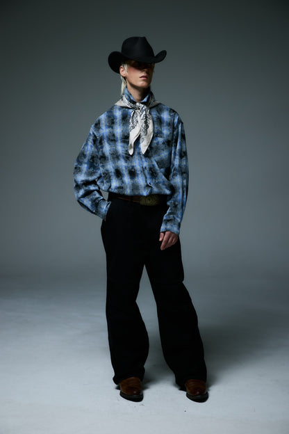 WESTERN OMBRE SHIRTS / NAVY