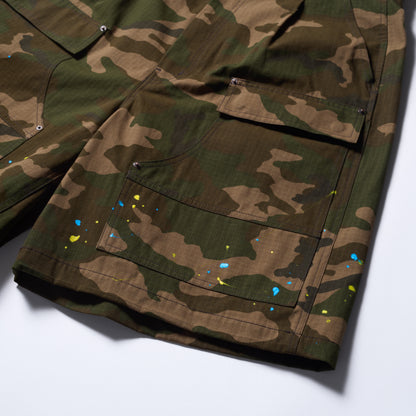 WIDE CROP CARPENTER PANTS / MILITARY CAMO