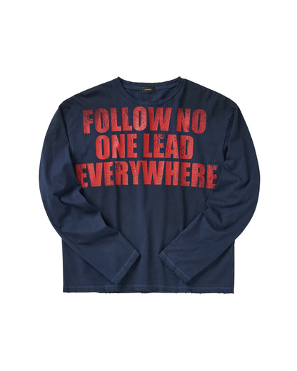 NO FOLLOW LONG SLEEVE T-SHIRT / BLUE