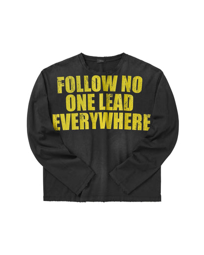 NO FOLLOW LONG SLEEVE T-SHIRT / BLACK