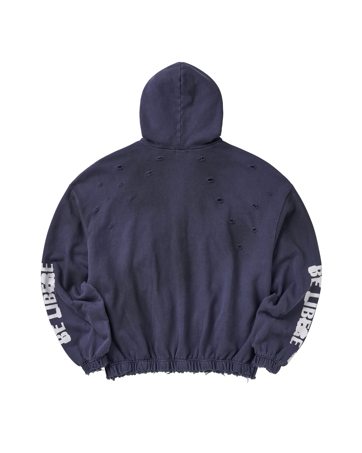 88 DISTRESSED ZIP HOODIE / NAVY
