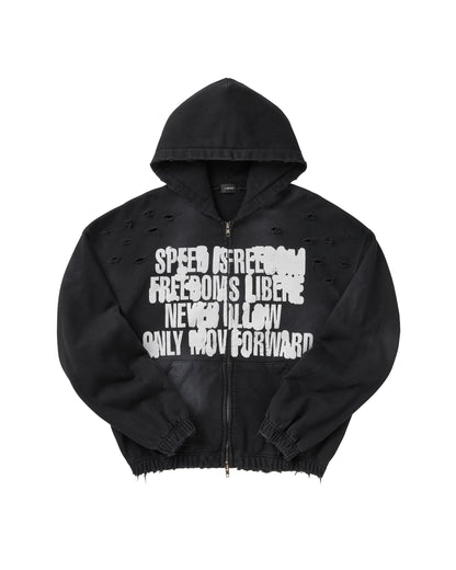 FULL SPEED ZIP HOODIE / BLACK