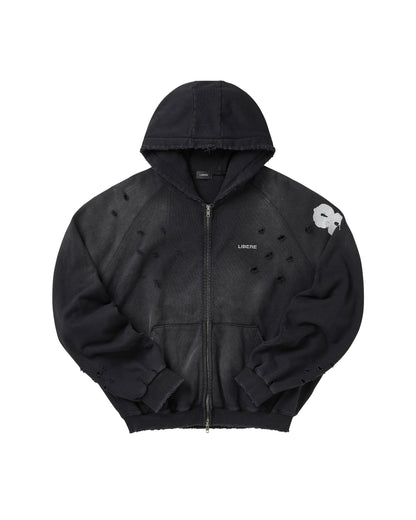 DOUBLE EIGHT SNAKE ZIP HOODIE / BLACK
